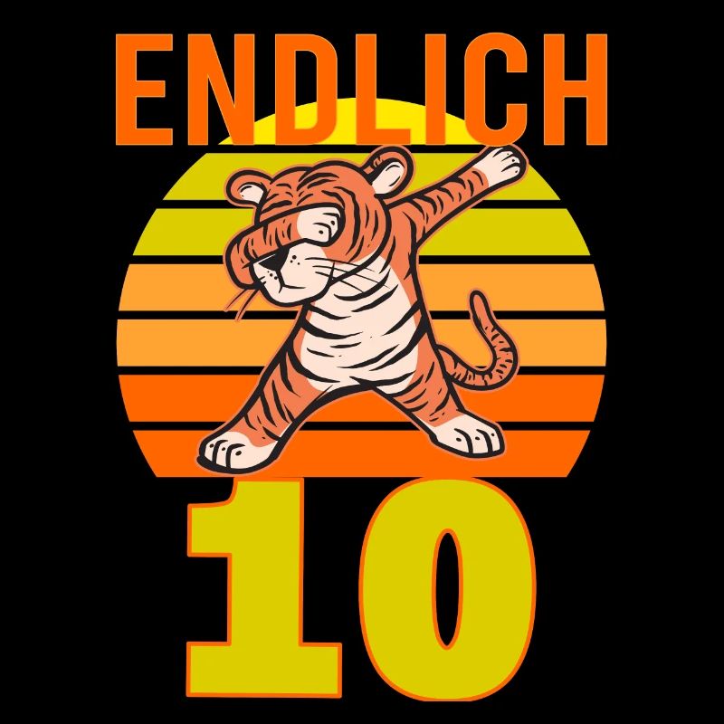 10 Geburtstag Löwe Tiger witzig 10 Jahre Junge