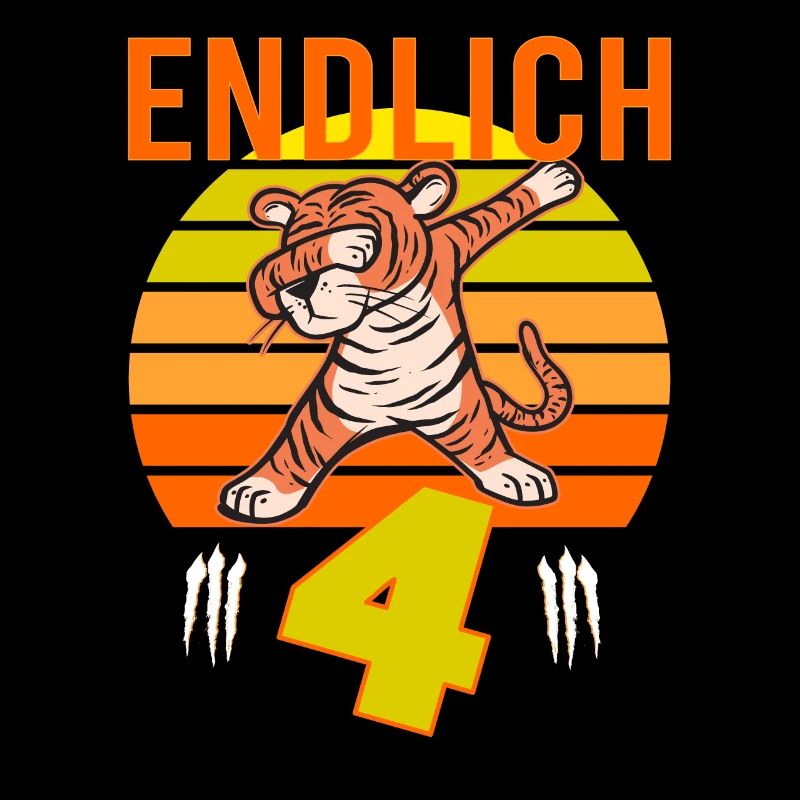 4 Geburtstag Löwe Tiger witzig 4 Jahre Junge