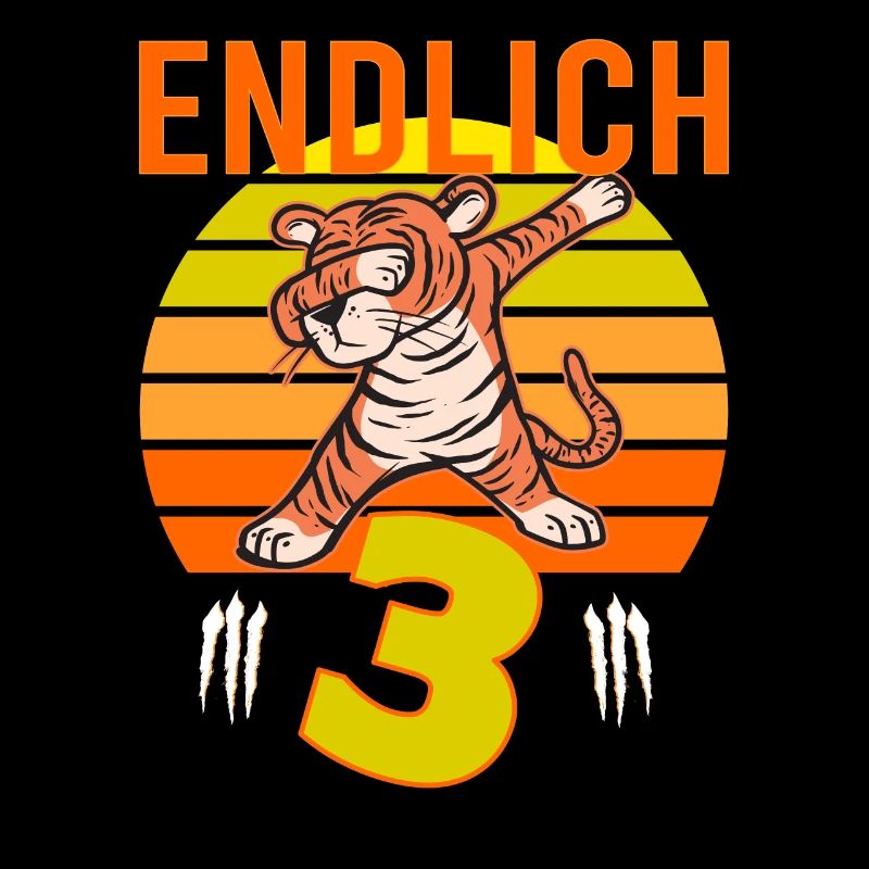3 Geburtstag Löwe Tiger witzig 3 Jahre Junge