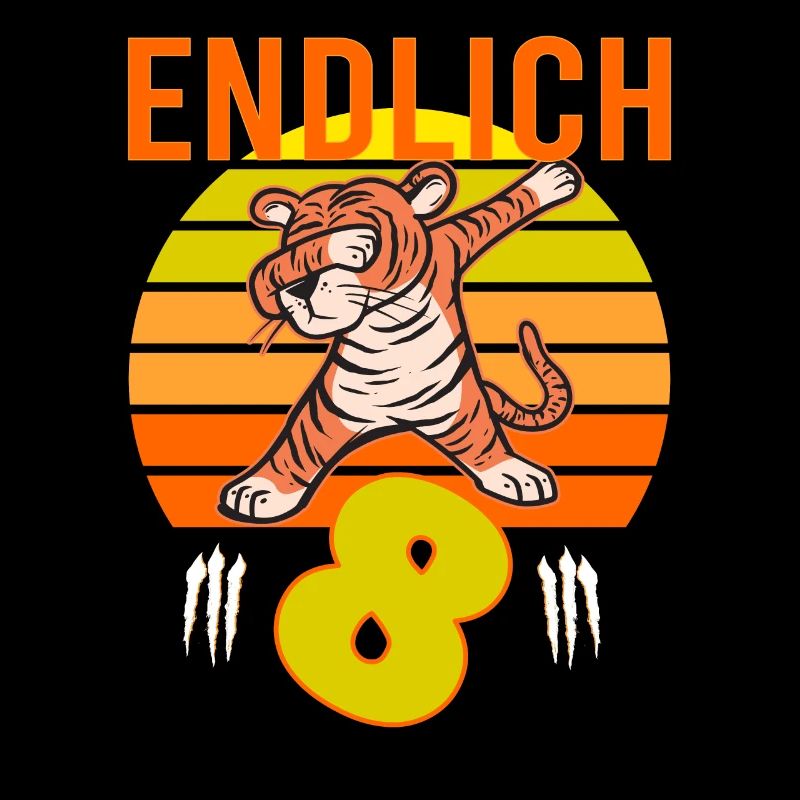 8 Geburtstag Löwe Tiger witzig 8 Jahre Junge