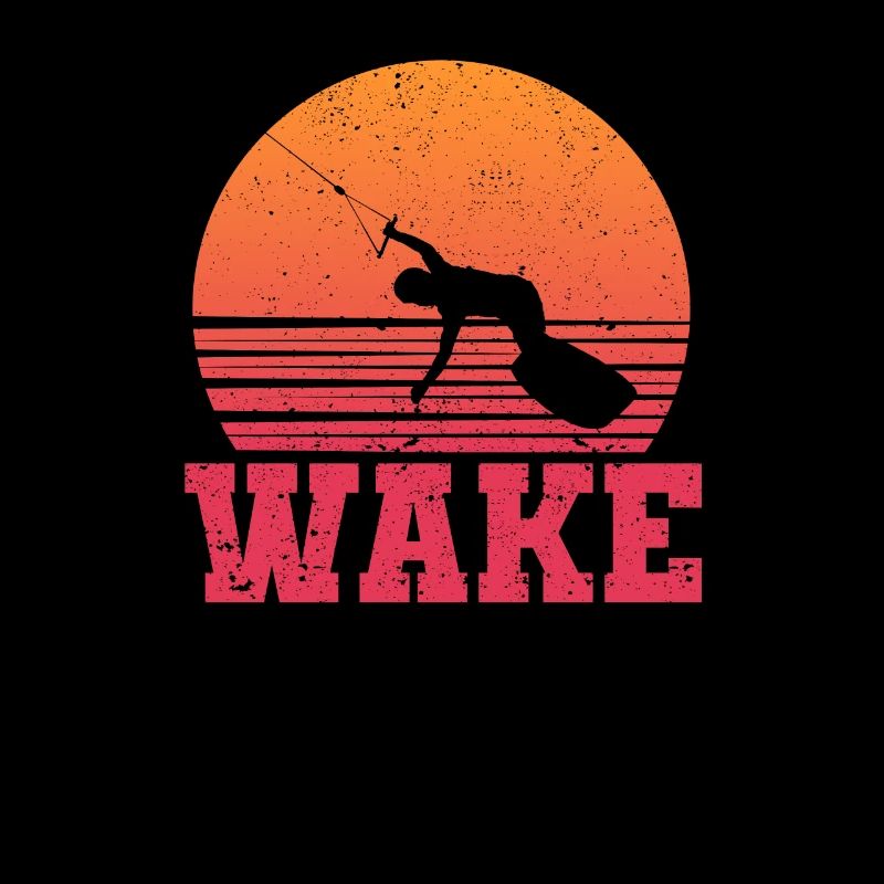 Vintage Wakeboard Sunset Fan Wake Wakeboarder Wake