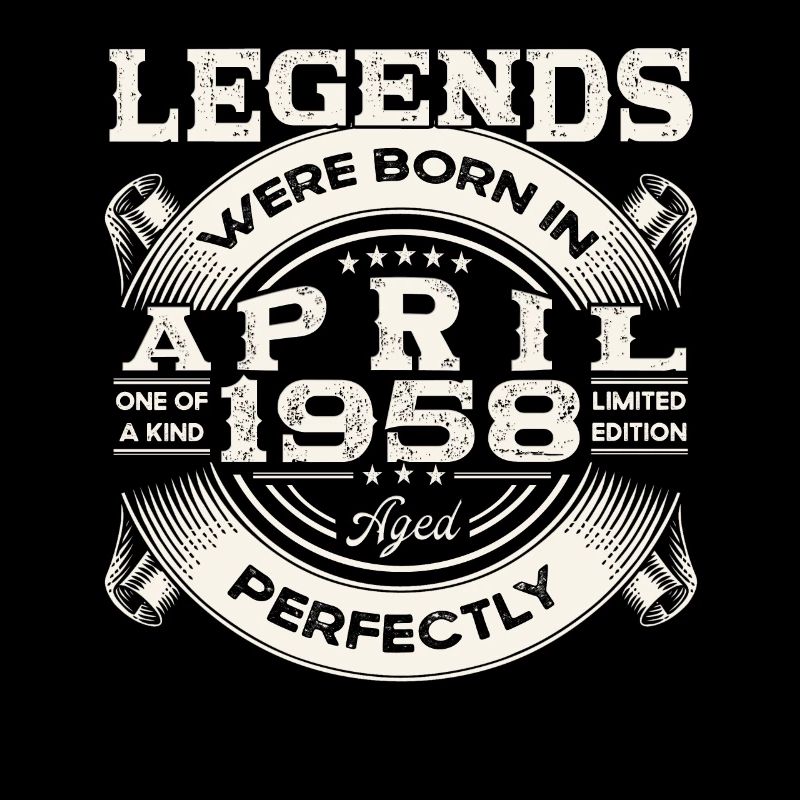 65e anniversaire homme April né 1958 Oldtimer
