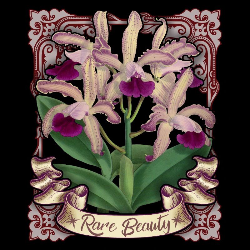 Illustration d’orchidée vintage, orchidée antique