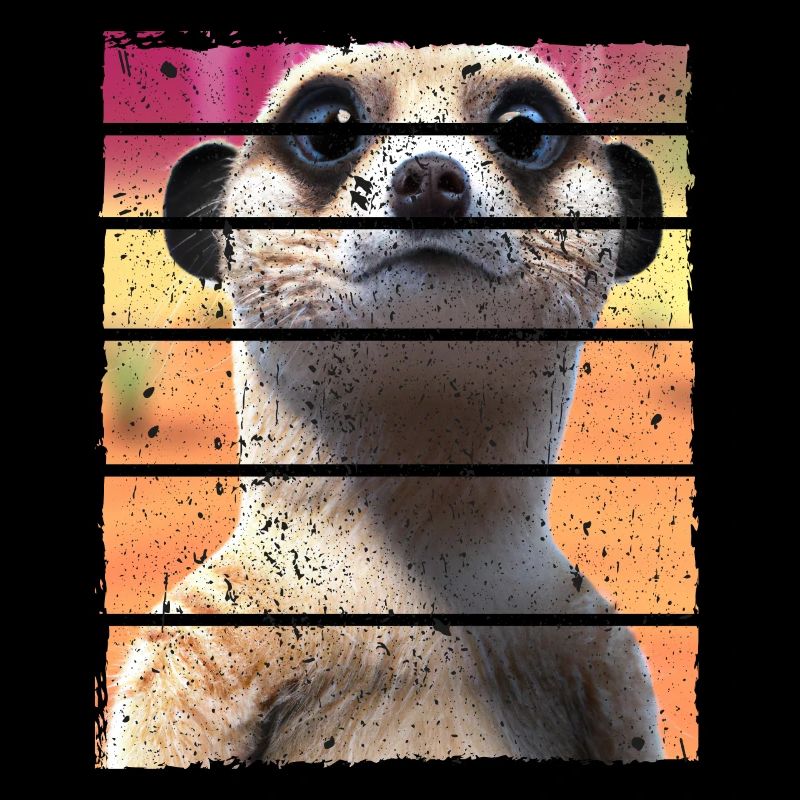 Suricate Mignon Mangouste Motif Rétro Vintage