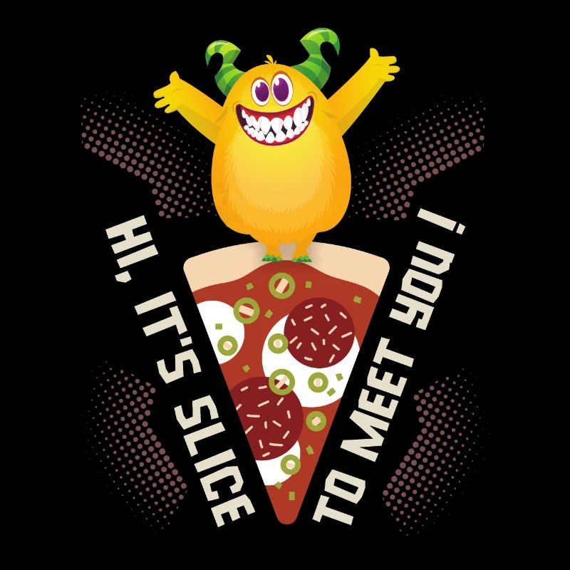Pizza drôle, coin pizza, tranche pour vous rencontrer, jeu de mots