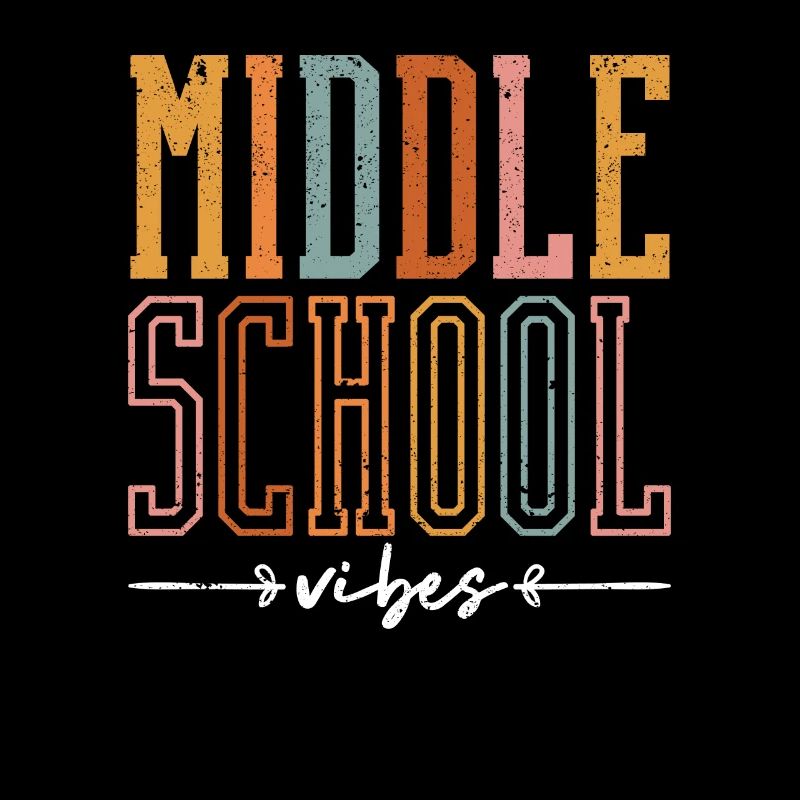 Middle School Vibes Funny Teacher Student Learning