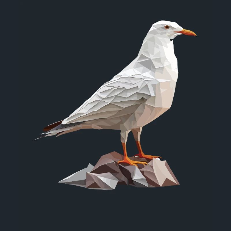 Polygon Möwe auf Felsen