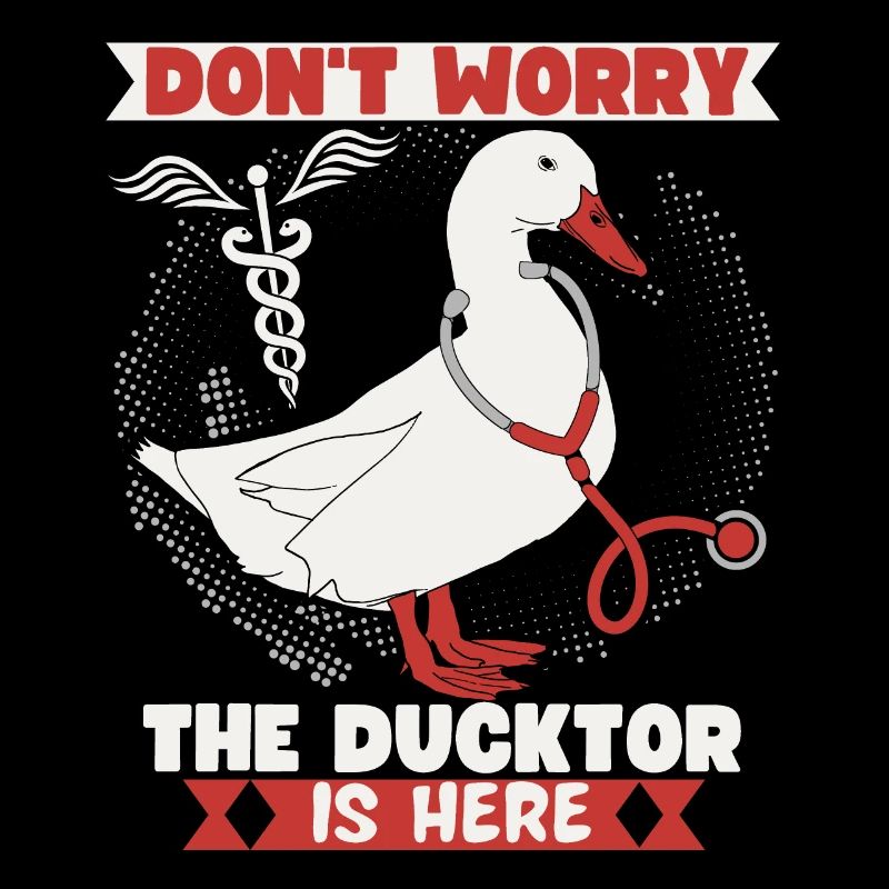 Arzt Witz, Comic Ente, lustiger Doktor Spruch, Pun