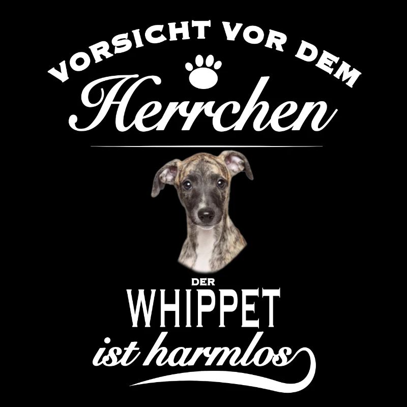 Vorsicht vor dem Herrchen, Hund harmlos - Whippet
