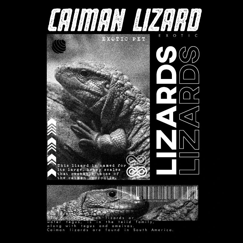 Kaiman-Eidechse Moderne Streetwear Reptilienpfleger