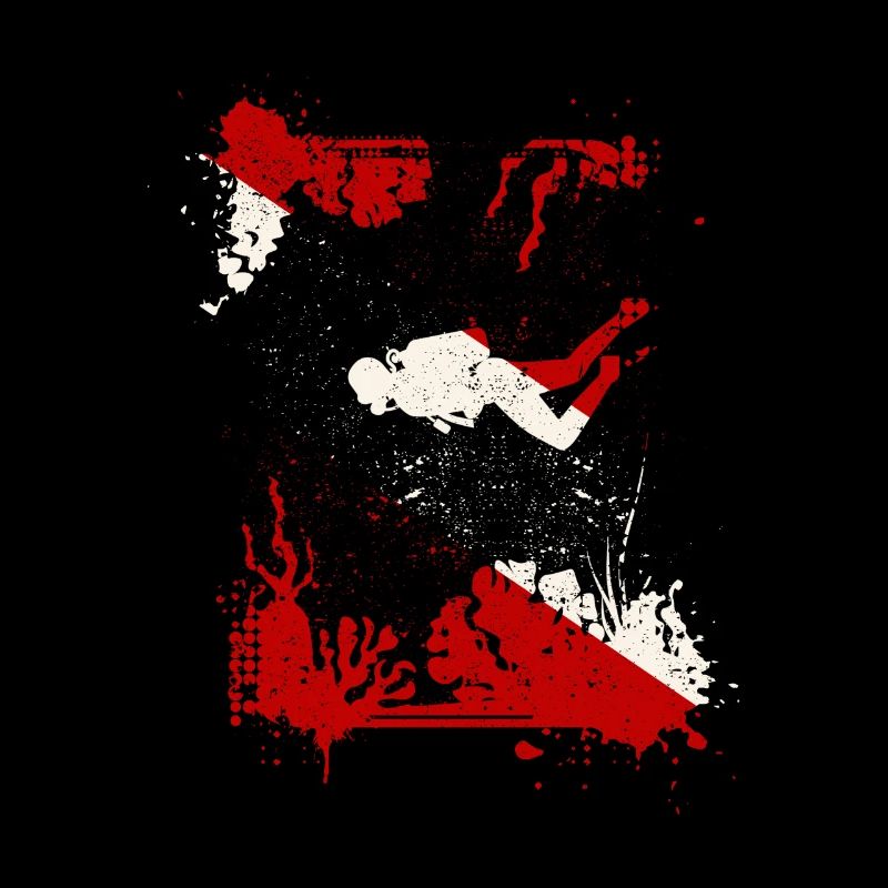 Scuba Dive Flag Deep Diving Divemaster Instructeur