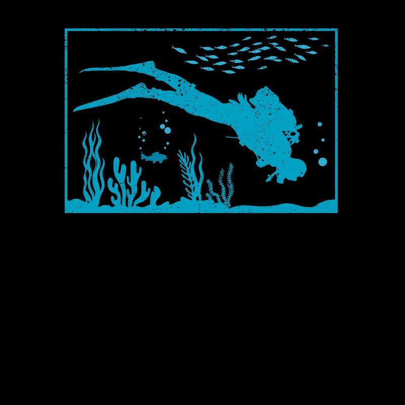 Plongée Drôle de Plongeur Silhouette Apnée Océanique