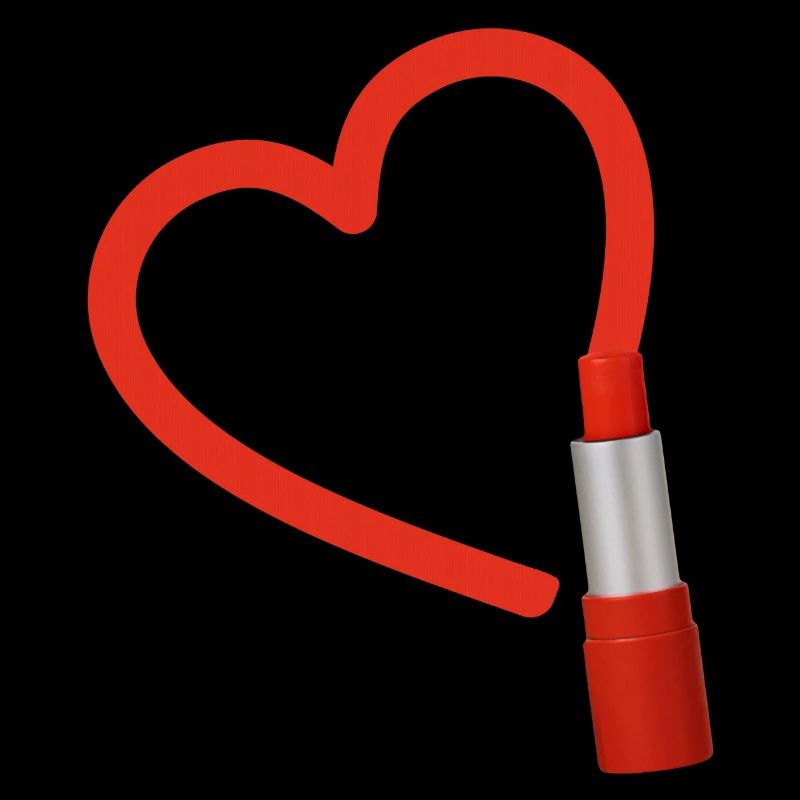 Roter Lippenstift mit Herz