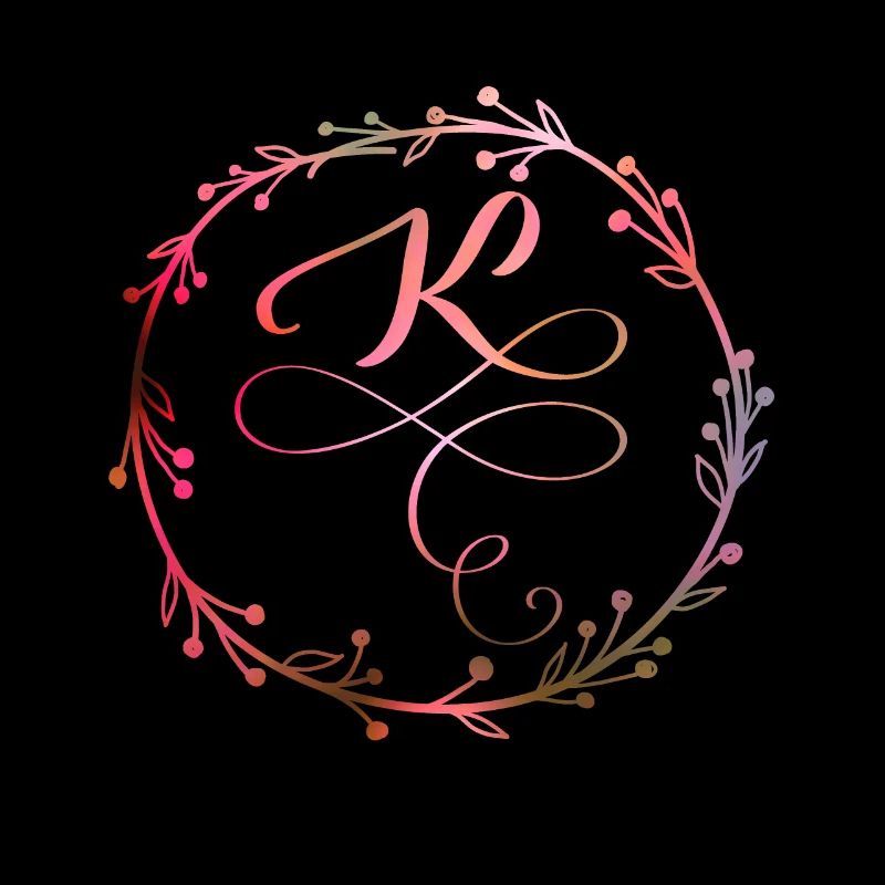 Monogramm, Buchstabe K, Kalligrafie Ornament