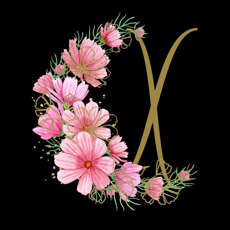 vrille florale avec la lettre X