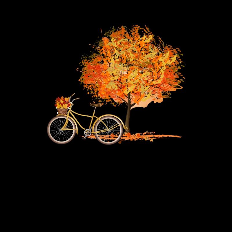 Jolie saison des feuilles d’automne de vélo de style rétro