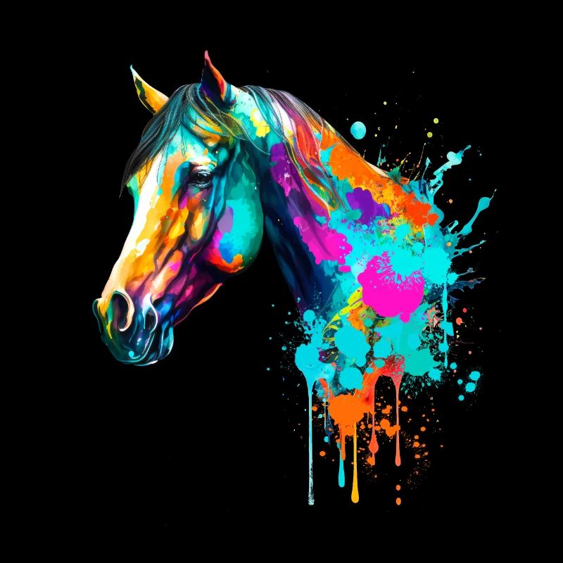 Cheval à l’aquarelle