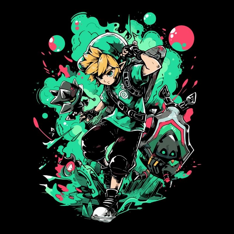 Cool Design: Green Forest Boy The Gaming Legend