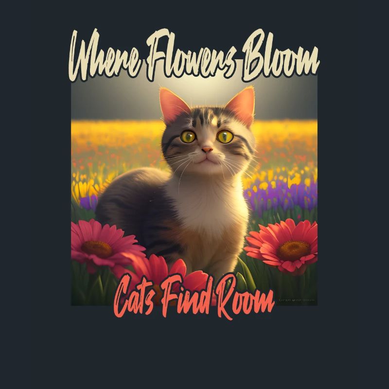 Chat dans la mer de fleurs