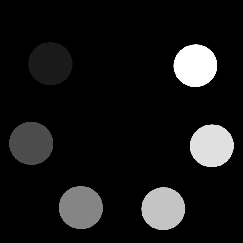 Ronde de sphères du blanc au noir