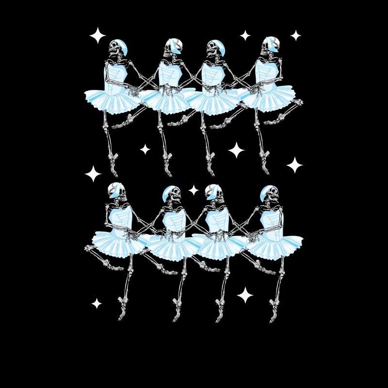 Skeleton Ballerinas Ballet Dance Funny Halloween