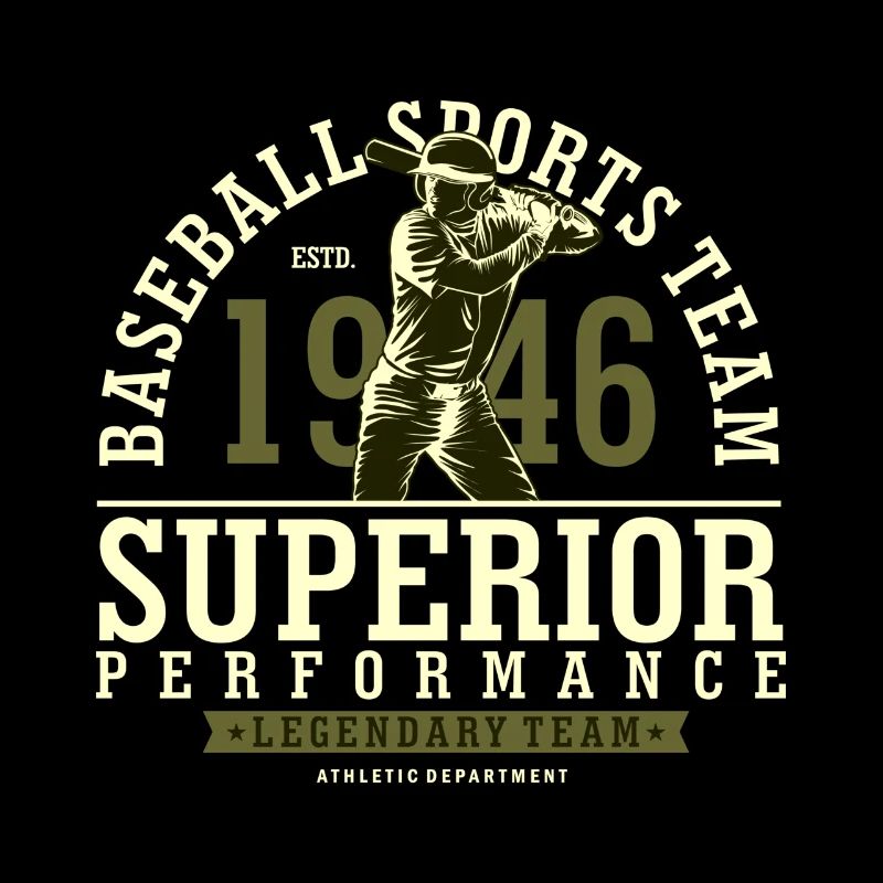 Baseball-Illustration in flach