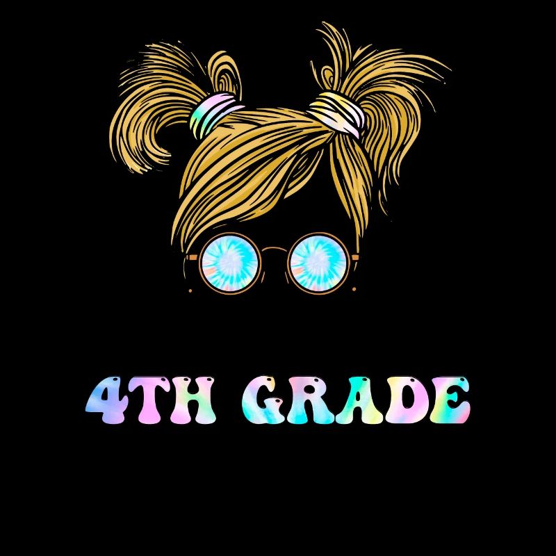 4th Grade Little Miss Messy Bun Tie Dye Back To