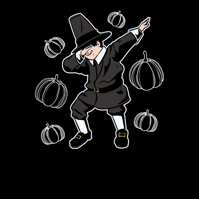 Dabbing Pilgrim Kürbis Thanksgiving Day Funny Dab