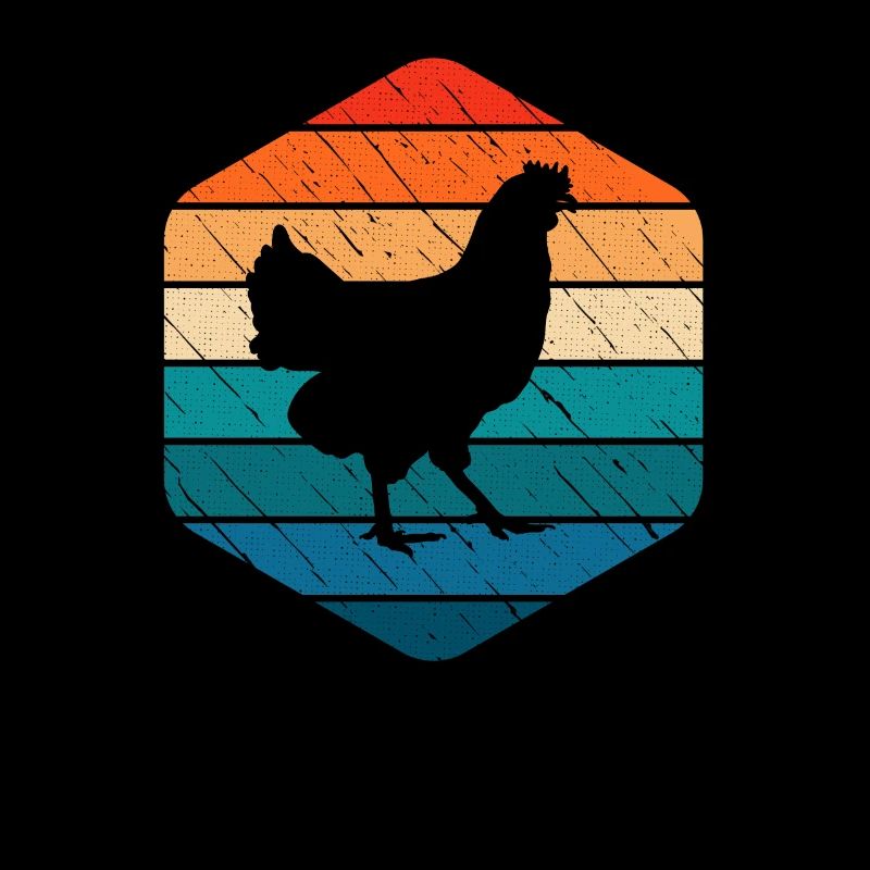 Hahn Huhn Hühner Bauer Retro Bauernhof Geschenk