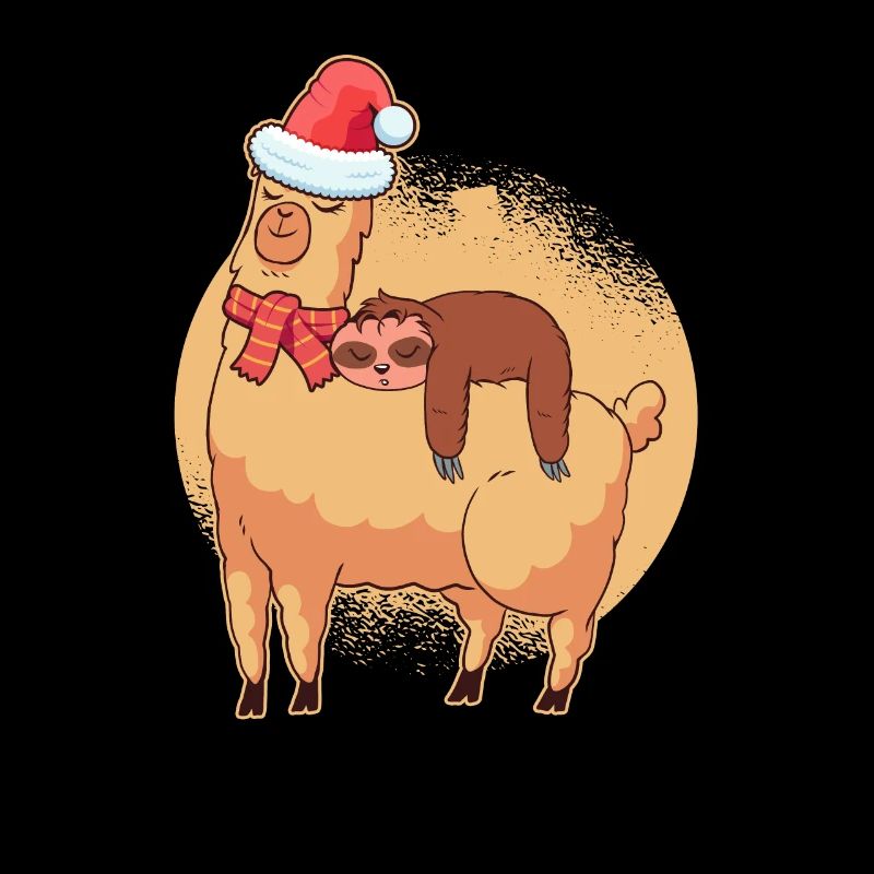 Faultier reitet Llama Weihnachten Weihnachtsmann