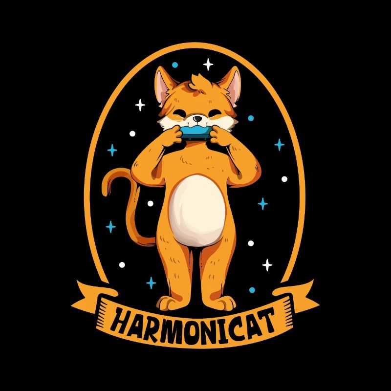 Harmonicat - Katze mit Mundharmonika