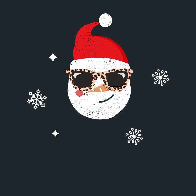 Funny Christmas Snowman Face Leopard