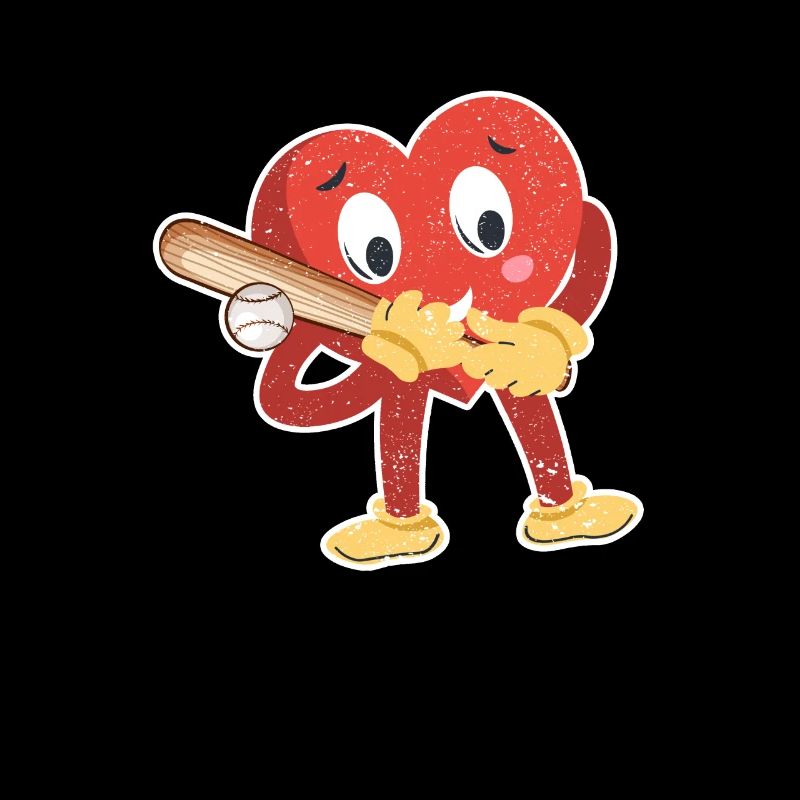 Heart swinging baseball bat Valentine's Day
