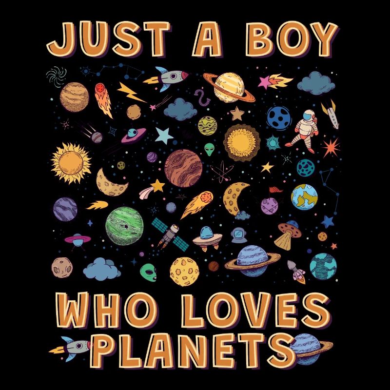Nur ein Junge, der Planeten Sonnensystem liebt