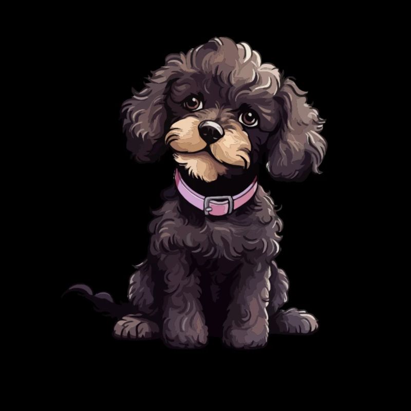 Caniche mignon, Illustration de chiens - Caniche