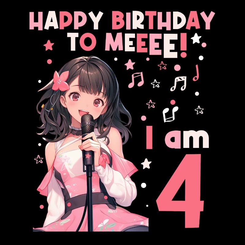 Anime Mandga K-Pop KPop Mädchen 4. Geburtstag