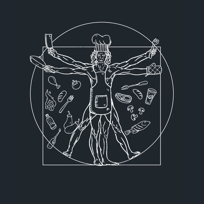 Chef Vitruvian Da Vinci Funny Cooking Chef