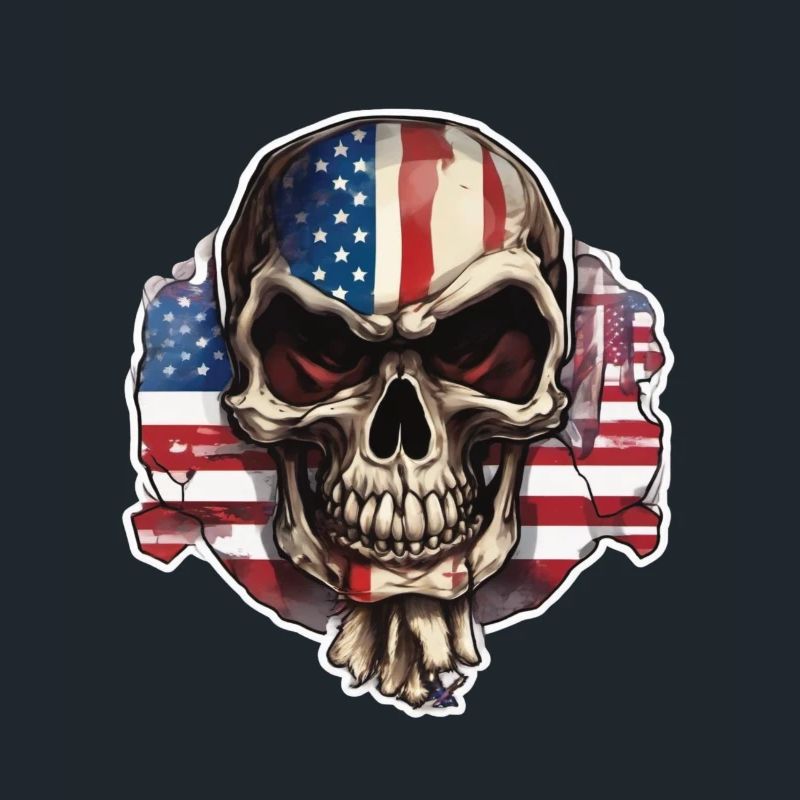 Crânes Crâne Amérique Drapeau Skull Bone