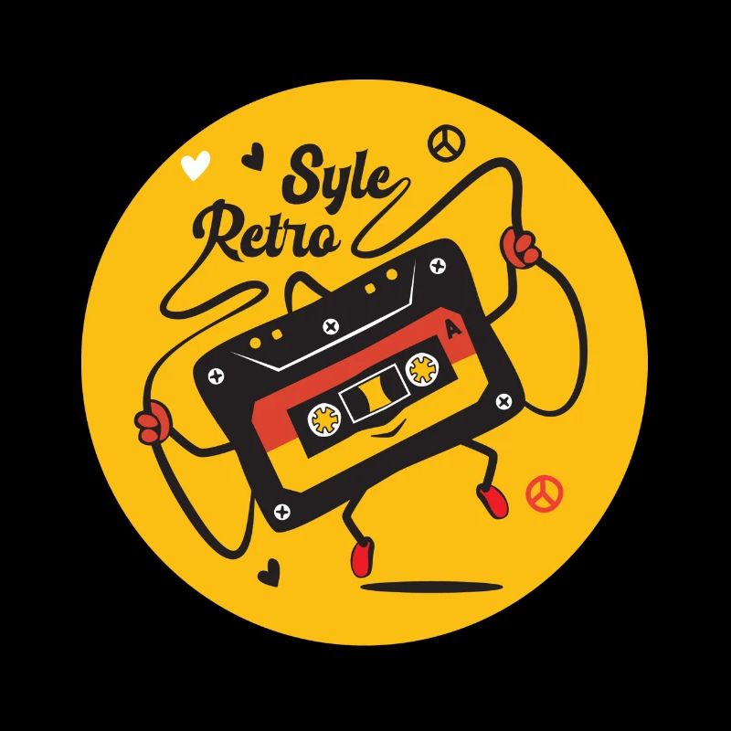 Retro-Kassette Stil 70 mit Humor Stil BD
