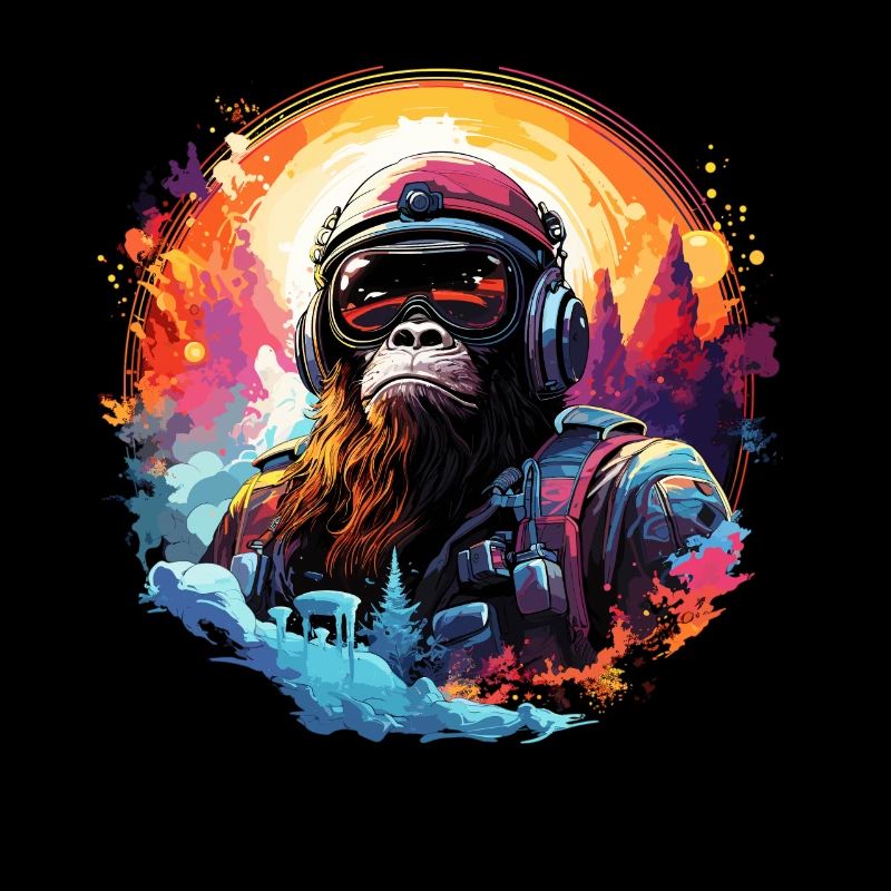 Space Ape Cool et drôle singe coloré dans l’espace