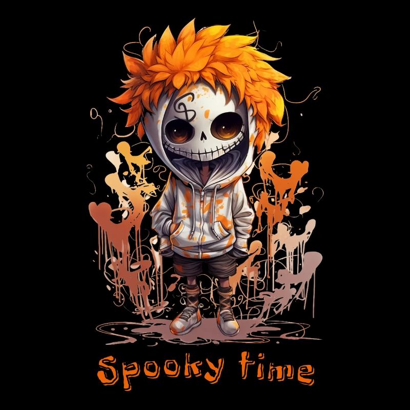 Spooky time Halloween Ghost Time Skeleton Ghost