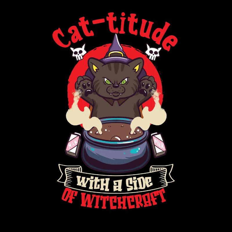 Katze Hexe Okkult Gothic Dunkel Satanisch