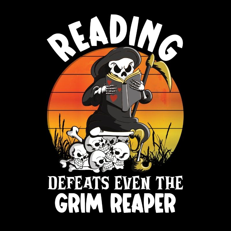 Reading Grim Reaper book lover literature,