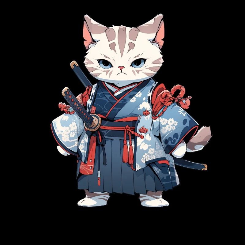 Asia Cat Japanese Samurai Samurai