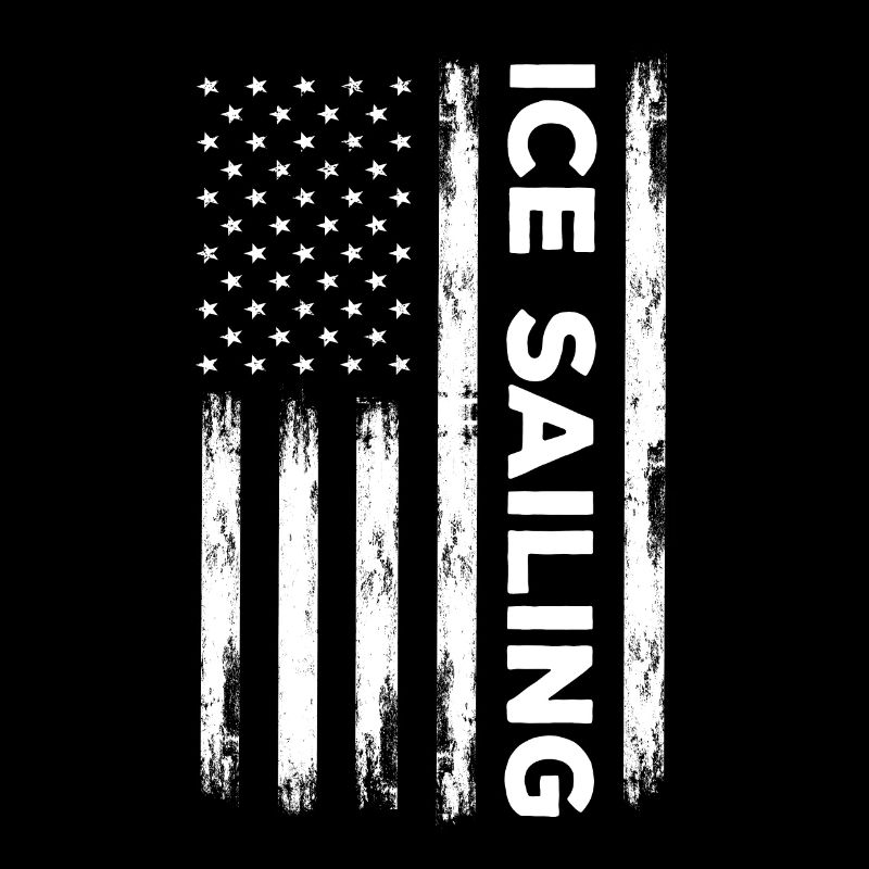 USA Flag Ice Sailing Design Ice Sailor
