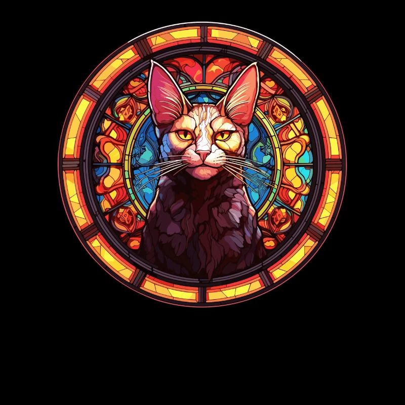 Conception de chat en mosaïque de verre - Art de chat unique