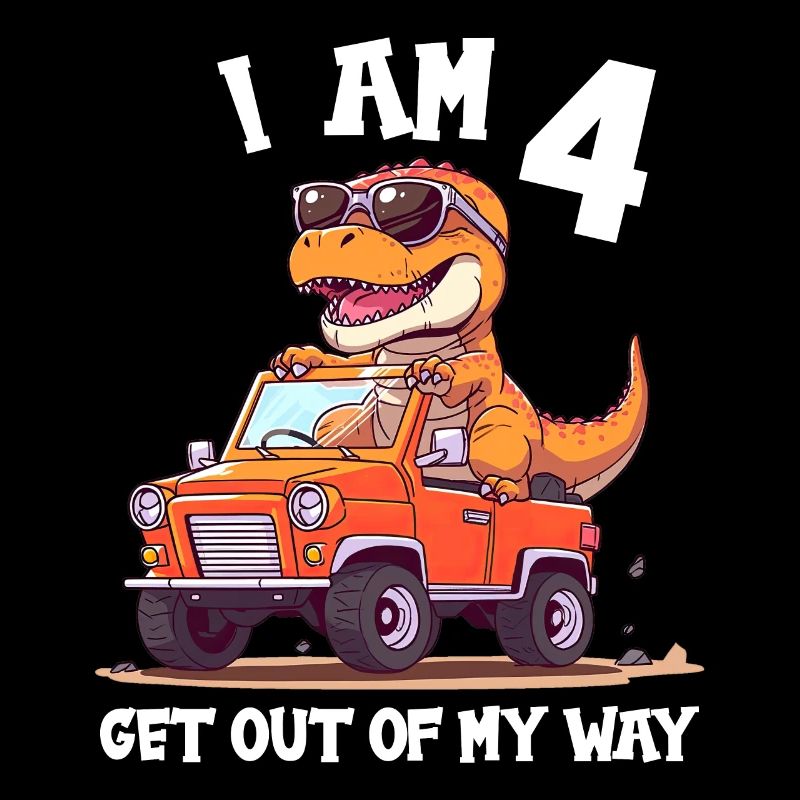 T-Rex conduit un camion monstre J’ai 4e anniversaire