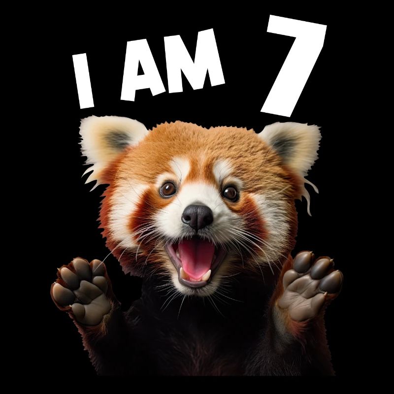 7 ans de 7 ans de 7e anniversaire du petit panda panda roux