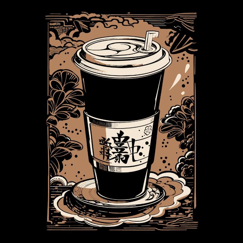 Café à l’Ukiyo-E Amateurs de café de style japonais