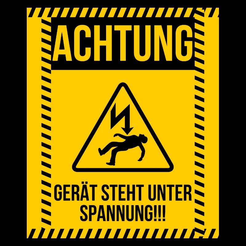 ACHTUNG Gerät steht unter Spannung Strom